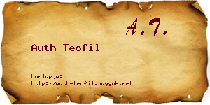 Auth Teofil névjegykártya